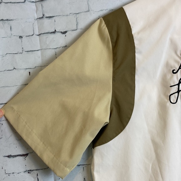 Jordan Bowling Shirt Colorblock Camp Boxy Button Down Women’s XS Brown Kelp/Sail - Picture 10 of 16